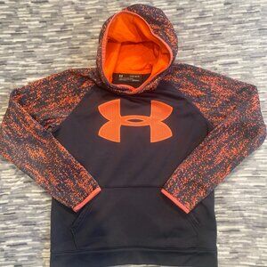 Boys Under Armour Loose Black/Orange Pullover Sweatshirt Size Youth LG